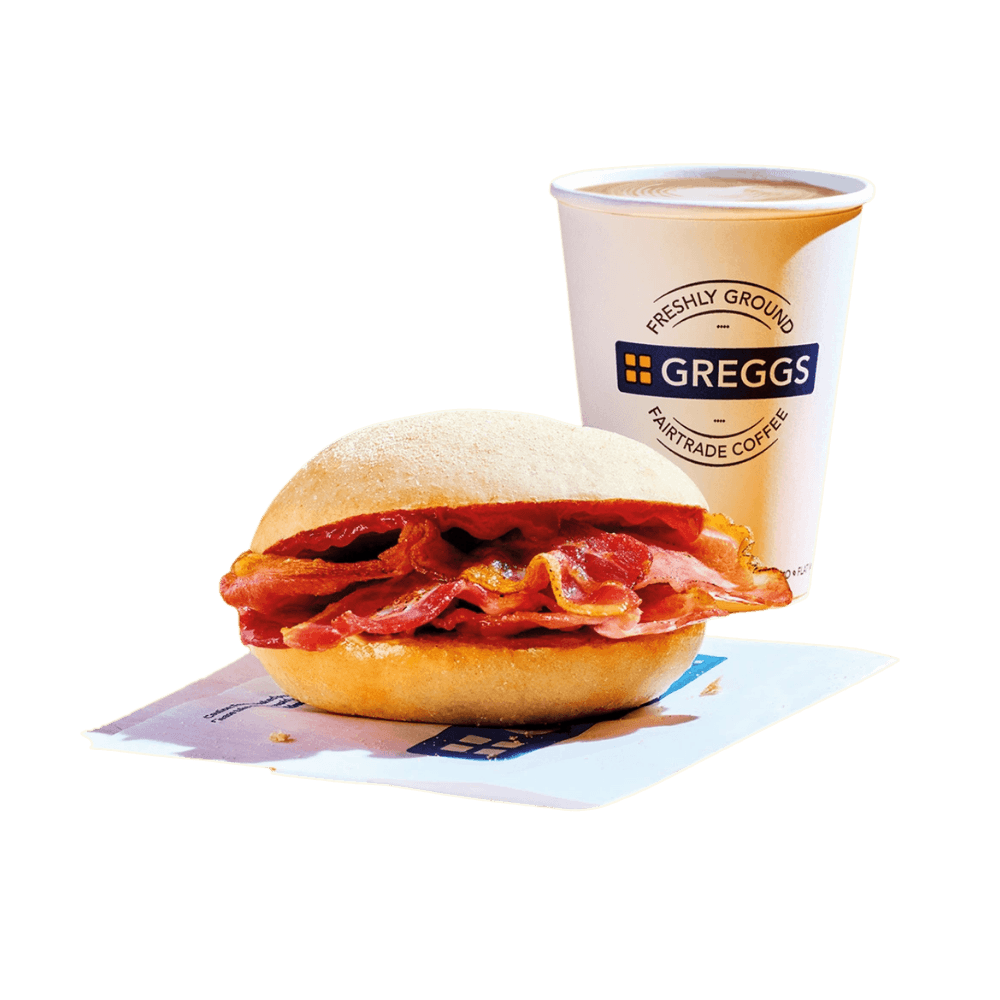 Greggs morning boost - coffee and bacon roll